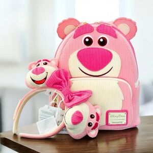 Loungefly Disney Parks Pastel Lotso Mini Backpack & Ears Set NWT 🍓 Scented